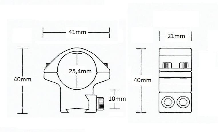 Montáž Hawke Match, dvojdielna, (priemer oka 25,4 mm), 9-11 mm, nízka